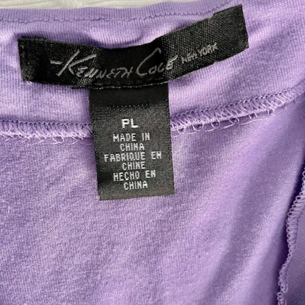 Kenneth Cole Purple V-Neck Twisted Tank Top Blouse Size Petite Large - Picture 4 of 4